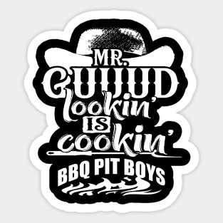 Mr.Guuud Cookin Is Cookin Bbq Pit Boys White Sticker